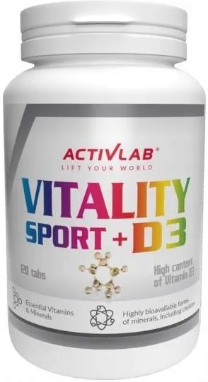 Activlab Vitality Sport + D3 witaminy dla sportowców multiwitamina 120 tabs