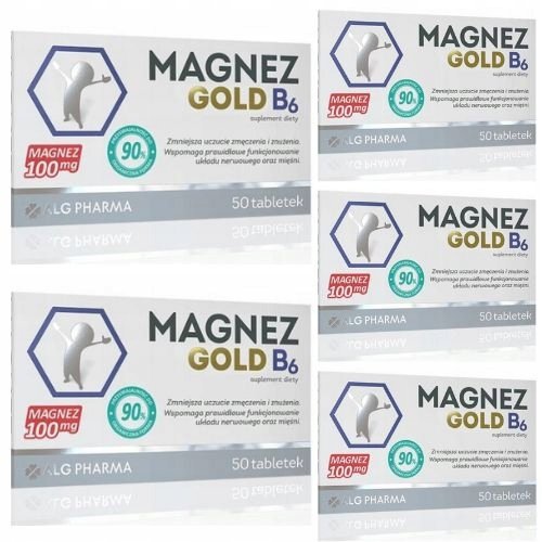 Alg Pharma Magnez Gold B6 ZESTAW 5x 50 tabletek #