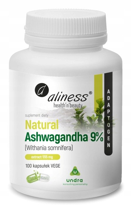 Aliness ASHWAGANDHA 100 kapsułek Suplement diety Naturalny Adaptogen