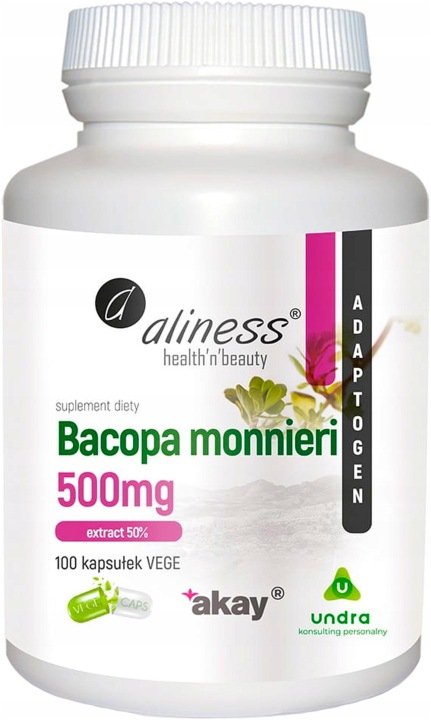 Aliness Bacopa Monnieri 50% 500 mg 100 kapsułek