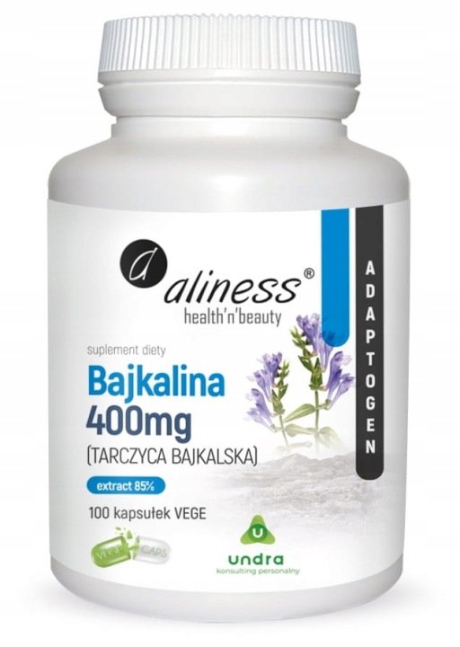 Aliness Bajkalina TARCZYCA BAJKALSKA Extract 85% 400mg ADAPTOGEN 100kaps