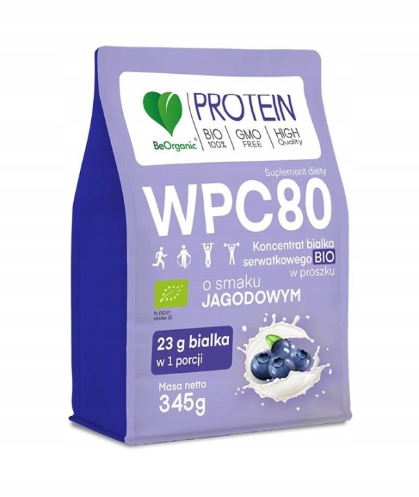 Aliness-BeOrganic-WPC80-Koncentrat-bialko-serwatkowe-proszek-jagoda-345g Aliness BeOrganic WPC80 Koncentrat białko serwatkowe proszek jagoda 345g