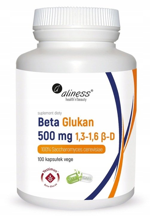 Aliness Beta Glukan 500 mg 100 kapsułek bez cukru