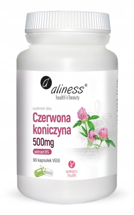 Aliness CZERWONA KONICZYNA 500 mg Ekstrakt Red clover MENOPAUZA Serce KOŚCI