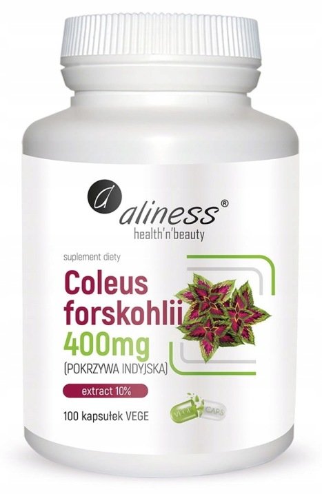 Aliness Coleus forskohlii pokrzywa FORSKOLINA odchudzanie RETENCJA WODY