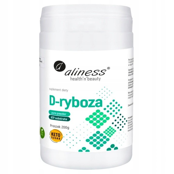 Aliness D-ryboza proszek 200 g KETO słodzik ultraczysta 100% RYBOZA ATP