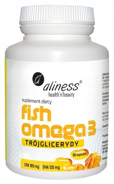 Aliness FISH OMEGA 3 Trójglicerydy EPA DHA 180/120 ODPORNOŚĆ, WZROK, SERCE