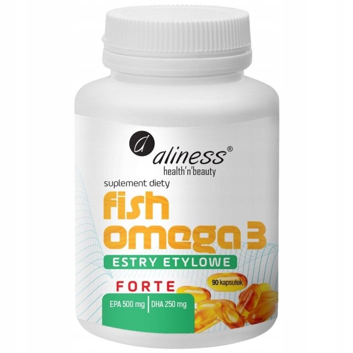 Aliness Fish Omega 3 Forte EPA DHA 1500 mg Wspiera Serce Mózg 90 kapsułek