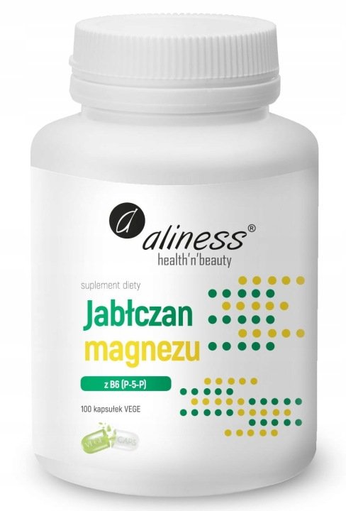 Aliness Jabłczan Magnezu 100mg z B6 (P-5-P) 100kaps VEGE