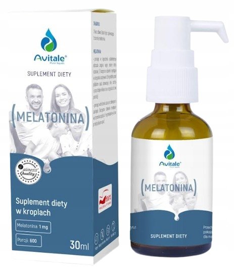 Aliness Krople Avitale Melatonina 1mg 30ml Jakość snu Równowaga emocjonalna