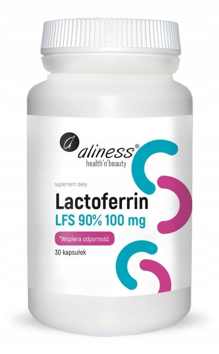 Aliness Lactoferrin LFS 95% 100 mg 30 kapsułek LAKTOFERYNA 100MG LFS