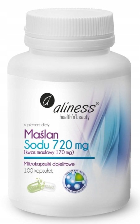 Aliness-MASLAN-SODU-720mg-100k-VEGE-Kwas-Maslowy-Na-ZDROWE-JELITA-trawienie Aliness MAŚLAN SODU 720mg 100k VEGE Kwas Masłowy Na ZDROWE JELITA trawienie