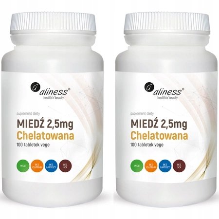 Aliness-MIEDZ-CHELATOWANA-100tab-Odpornosc-Antyoksydant-SKORA-Metabolizm Aliness MIEDŹ CHELATOWANA 100tab Odporność Antyoksydant SKÓRA Metabolizm