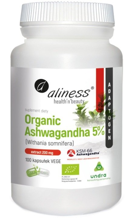 Aliness-Organic-ASHWAGANDHA-ekstrakt-KSM-66-ORGANIC Aliness Organic ASHWAGANDHA ekstrakt KSM-66 ORGANIC