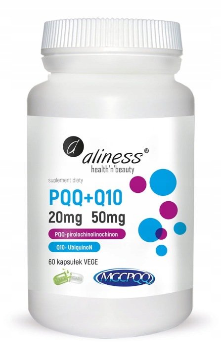 Aliness-PQQ-MGCPQQ-20mg-Q10-50mg-60kaps-Vege Aliness PQQ MGCPQQ 20mg + Q10 50mg 60kaps Vege
