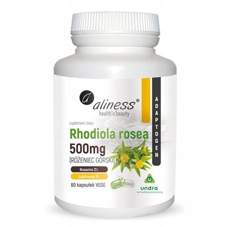 Aliness-RHODIOLA-ROSEA-500mg-Rozeniec-Gorski-MOZG-Adaptogen-PAMIEC-DEPRESJA Aliness RHODIOLA ROSEA 500mg Różeniec Górski MÓZG Adaptogen PAMIĘĆ DEPRESJA