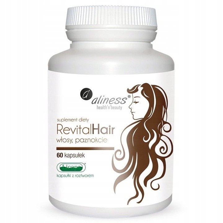 Aliness-RevitalHair-60-kapsulek-WLOSY-SKORA-PAZNOKCIE-KRZEM-BIOTYNA Aliness RevitalHair 60 kapsułek WŁOSY, SKÓRA, PAZNOKCIE KRZEM BIOTYNA