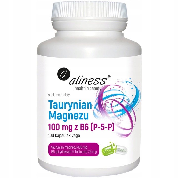 Aliness-Taurynian-Magnezu-Witamina-B6-100-kap-Magnez-B6-TARUYNIAN Aliness Taurynian Magnezu + Witamina B6 100 kap. Magnez B6 TARUYNIAN