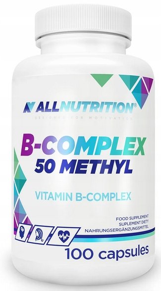 Allnutrition-B-Complex-50-Methyl-Witaminy-UKLAD-NERWOWY-100-kapsulek Allnutrition B-Complex 50 Methyl Witaminy UKŁAD NERWOWY 100 kapsułek