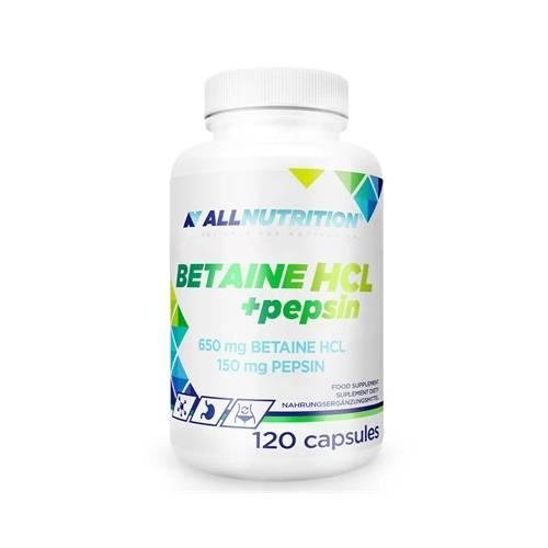 Allnutrition-Betaine-HCl-Pepsin-uklad-pokarmowy-wzdecia-120-kapsulek Allnutrition Betaine HCl + Pepsin, układ pokarmowy, wzdęcia 120 kapsułek