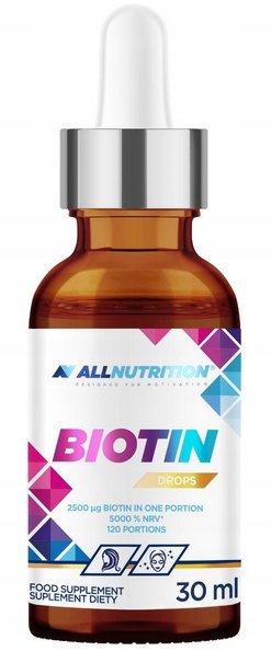 Allnutrition-Biotin-Drops-Biotyna-w-kroplach-2500g-SKORA-WLOSY-30-ml Allnutrition Biotin Drops Biotyna w kroplach 2500µg SKÓRA WŁOSY 30 ml