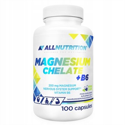 Allnutrition-Magnesium-Chelate-Magnez-Witamina-B6-100-kapsulek Allnutrition Magnesium Chelate Magnez + Witamina B6 100 kapsułek
