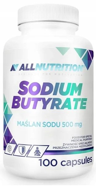 Allnutrition-Sodium-Butyrate-MASLAN-SODU-500-mg-WSPARCIE-JELIT-100-kapsulek Allnutrition Sodium Butyrate MAŚLAN SODU 500 mg WSPARCIE JELIT 100 kapsułek