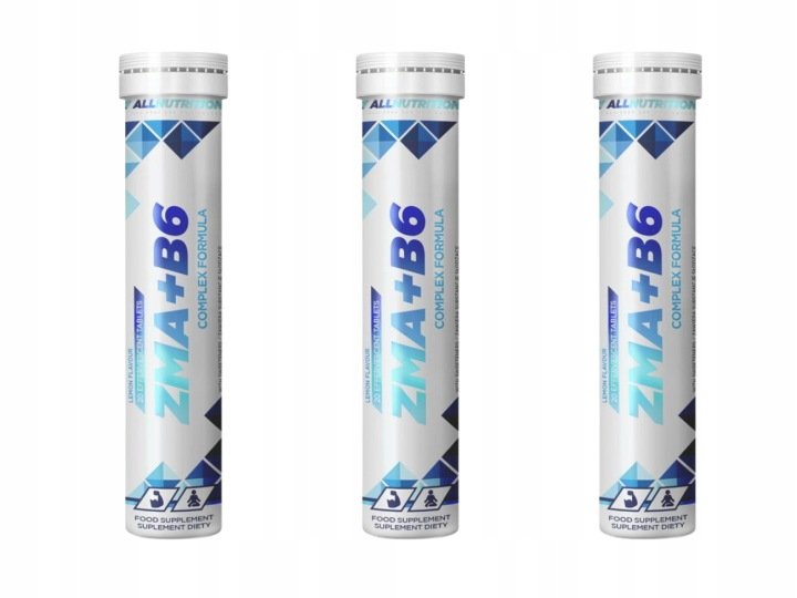 Allnutrition-ZMA-B6-MAGNEZ-CYNK-WITAMINA-B6-SMAK-CYTRYNOWY-3-x-20-tabletek Allnutrition ZMA+ B6 MAGNEZ CYNK WITAMINA B6 SMAK CYTRYNOWY 3 x 20 tabletek