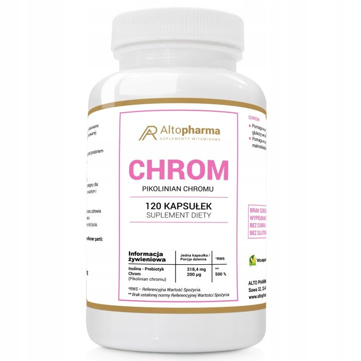 Alto-Pharma-CHROM-200g-PIKOLINIAN-CHROMU-PREBIOTYK-ODCHUDZANIE-120-szt Alto Pharma CHROM 200µg PIKOLINIAN CHROMU + PREBIOTYK ODCHUDZANIE 120 szt.
