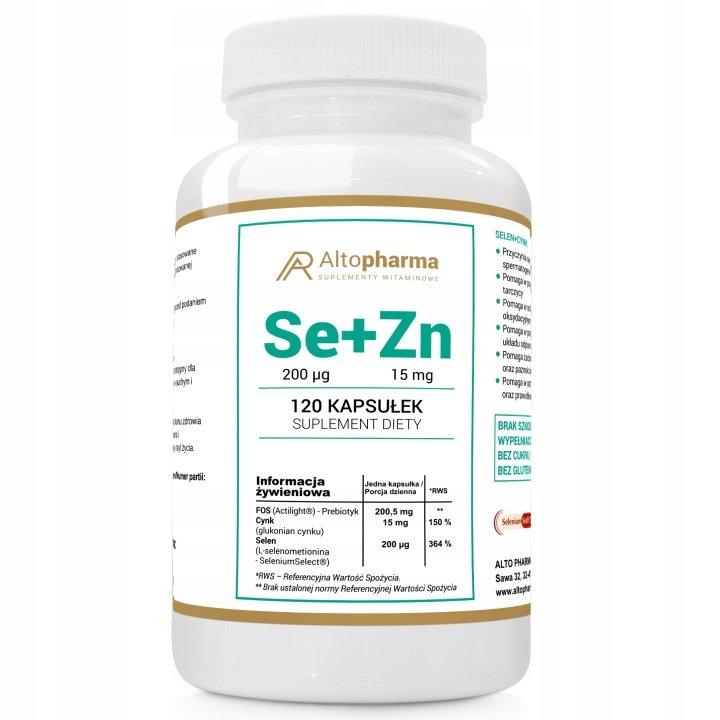 Alto-Pharma-Se-Zn-cynk-selen-120-kaps-PREBIOTYK-W-KAPSULKACH-ODPORNOSC Alto Pharma Se+Zn cynk + selen 120 kaps- PREBIOTYK W KAPSUŁKACH, ODPORNOŚĆ