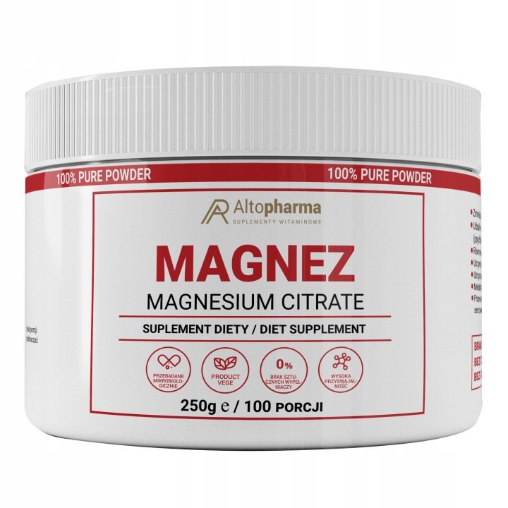 AltoPharma-Magnez-w-Proszku-Cytrynian-Magnezu-250g AltoPharma - Magnez w Proszku - Cytrynian Magnezu - 250g