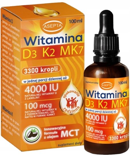Asepta-Witamina-D3-K2-MK7-Witamina-D-4000IU-Witamina-K-100mg-krople-100-ml Asepta Witamina D3 K2 MK7 Witamina D 4000IU Witamina K 100mg krople 100 ml
