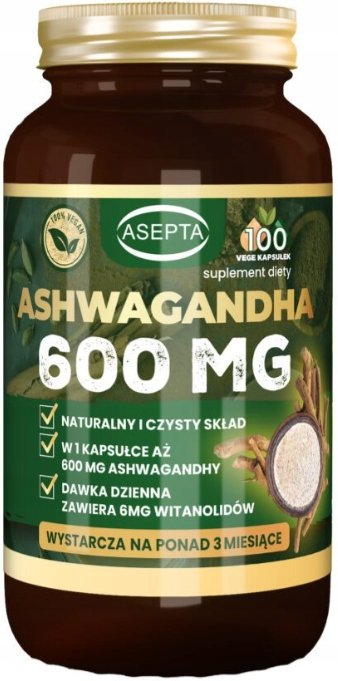 Ashawgandha-600-mg-STRES-SEN-NERWY-Asepta-100-kapsulek Ashawgandha 600 mg STRES SEN NERWY Asepta 100 kapsułek