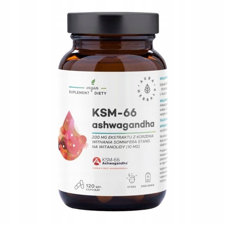 Ashwagandha-KSM-66-200-mg-Aura-Herbals-120-kaps Ashwagandha KSM-66 200 mg Aura Herbals 120 kaps