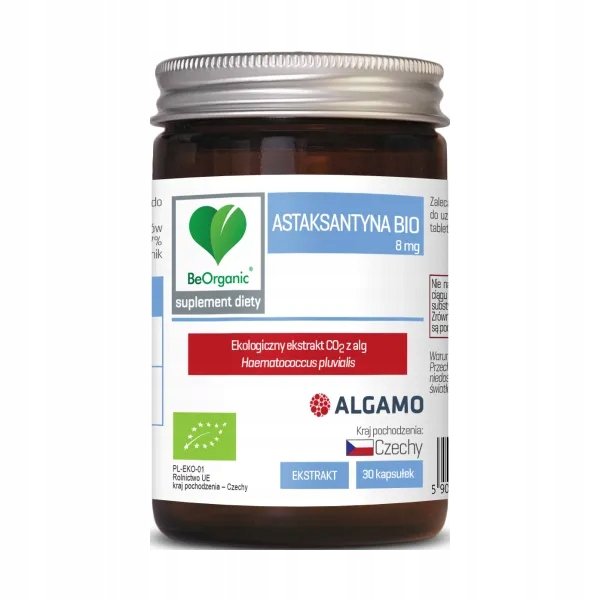 Astaksantyna-BIO-8-mg-30-kaps-BeOrganic-ALINESS Astaksantyna BIO 8 mg (30 kaps) BeOrganic ALINESS