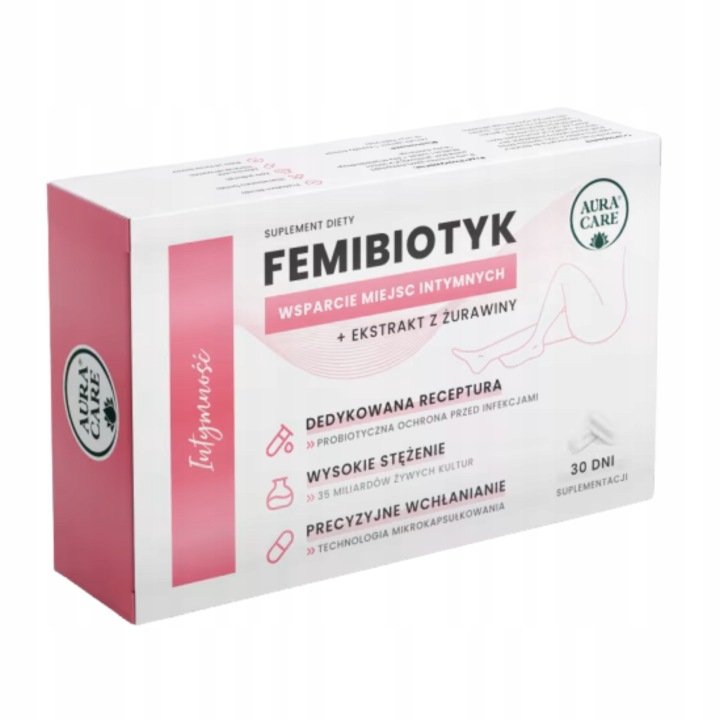 Aura Care Intymność Femibiotyk + prebiotyk - żurawina | 35 miliardów CFU