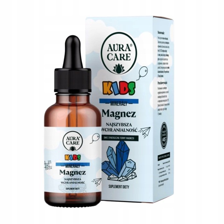 Aura Care KIDS Magnez dla dzieci w kroplach, smak pomarańczowy, 50 ml