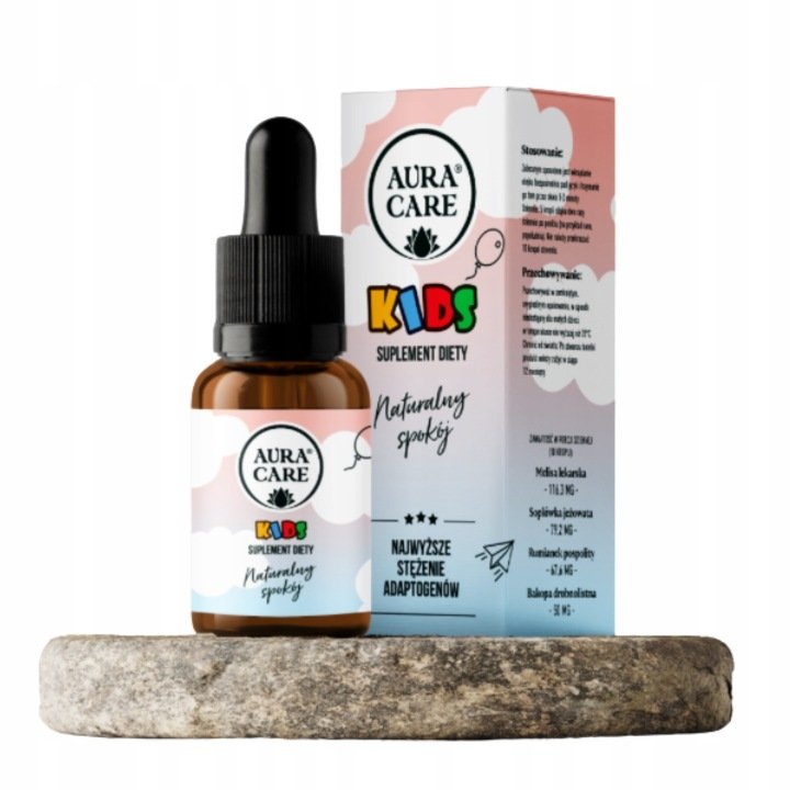 Aura Care KIDS NATURALNY SPOKÓJ dla dzieci | Melisa, Rumianek, Bakopa 15 ml