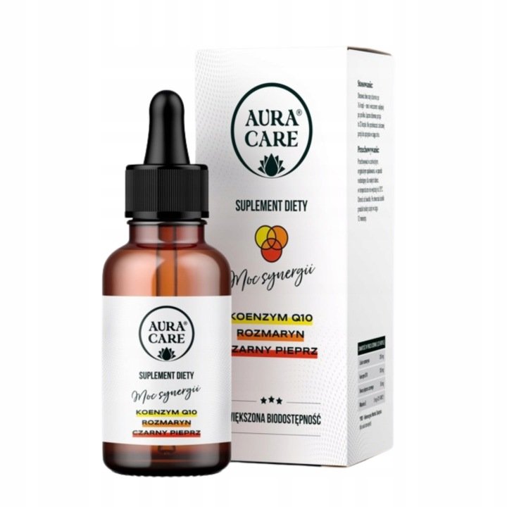 Aura Care MOC SYNERGII Q10 ROZMARYN WITAMINA E PIPERYNA Na zmęczenie 50 ml