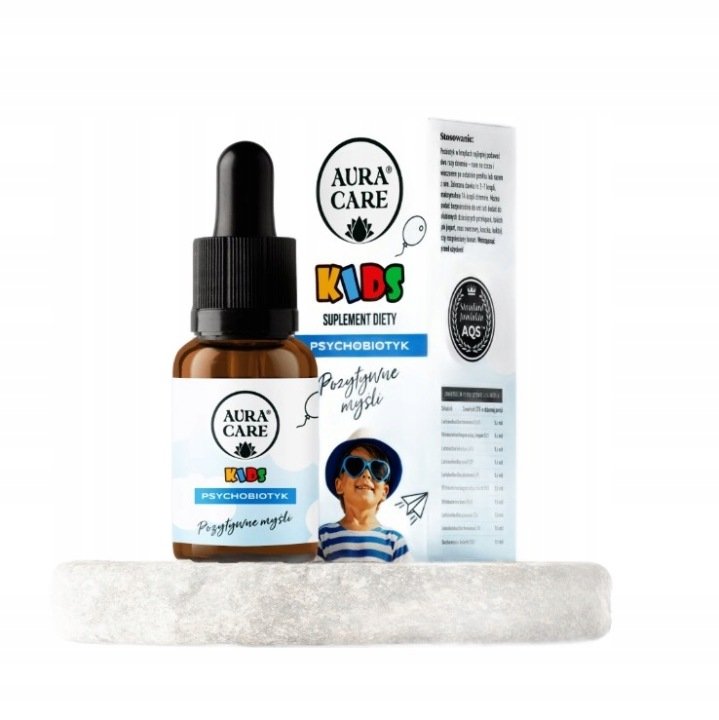 Aura Care POZYTYWNE MYŚLI KIDS Suplement diety Psychobiotyk Krople 15 ml