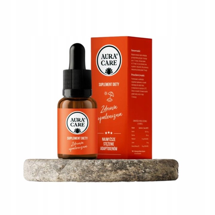 Aura Care ZDROWA OPALENIZNA Rokitnik Marchew Luteina Witaminy Biotyna 15 ml