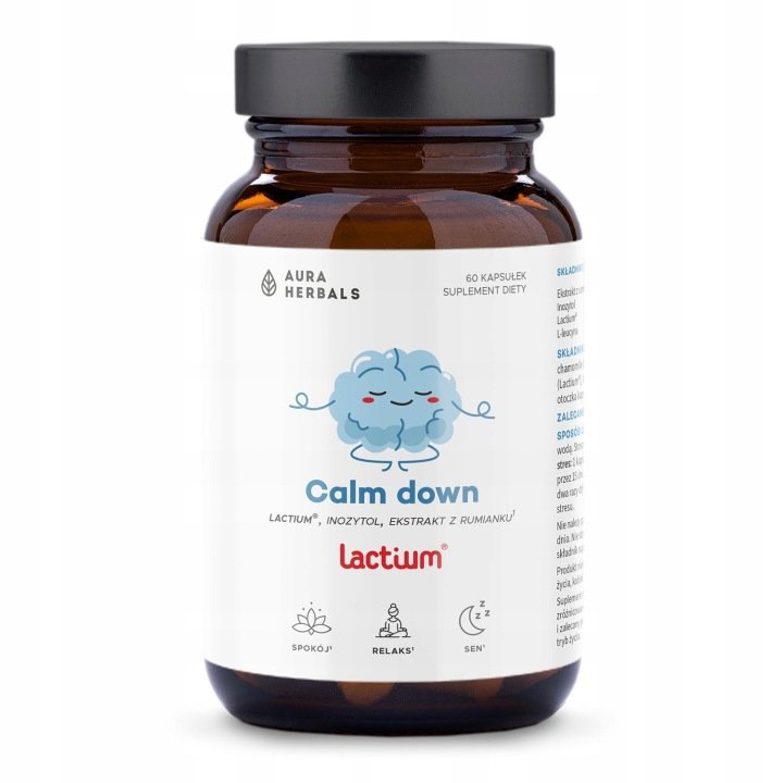 Aura-Herbals-CALM-DOWN-Lactium-Stres-Bezsennosc-Relaks-60-kaps Aura Herbals CALM DOWN Lactium Stres Bezsenność Relaks 60 kaps.