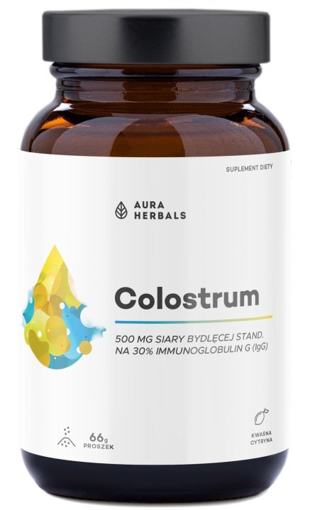 Aura-Herbals-COLOSTRUM-Siara-bydleca-500mg-Proszek-KWASNA-CYTRYNA Aura Herbals COLOSTRUM Siara bydlęca 500mg Proszek KWAŚNA CYTRYNA