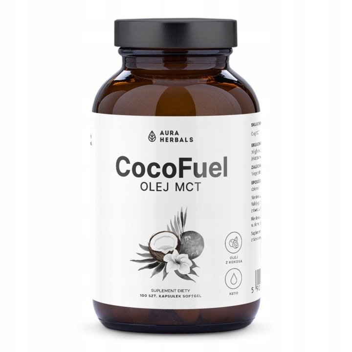 Aura-Herbals-Coco-Fuel-Olej-MCT-2000-mg-softgel-100-szt Aura Herbals Coco Fuel Olej MCT 2000 mg, softgel 100 szt.