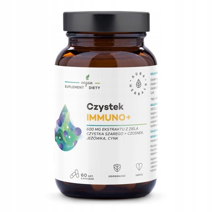 Aura-Herbals-Czystek-Immuno-Suplement-diety-60-kaps Aura Herbals Czystek Immuno+ Suplement diety 60 kaps.