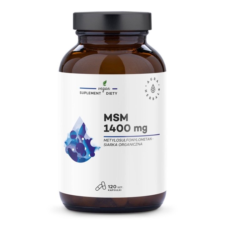 Aura Herbals MSM 1400 mg - siarka organiczna - kapsułki 120 szt