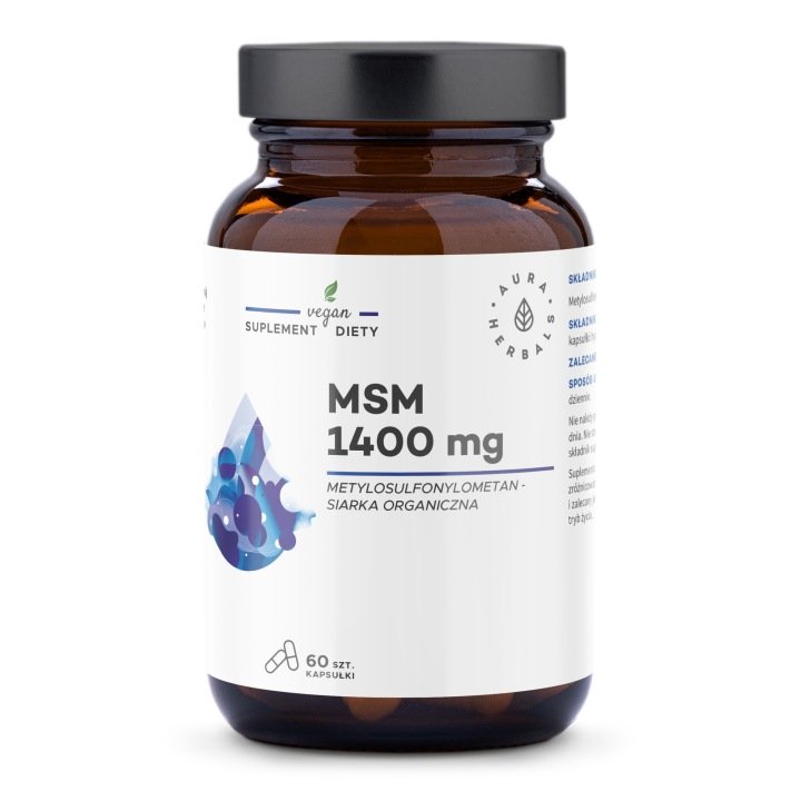 Aura Herbals MSM 1400 mg - siarka organiczna - kapsułki 60 szt