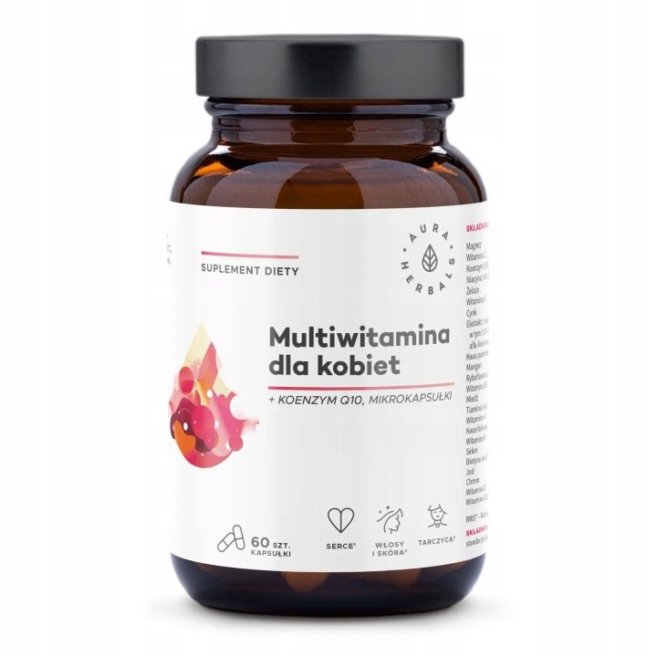 Aura Herbals MULTIWITAMINA DLA KOBIET mikrokapsułki 23 składniki 60 kaps.
