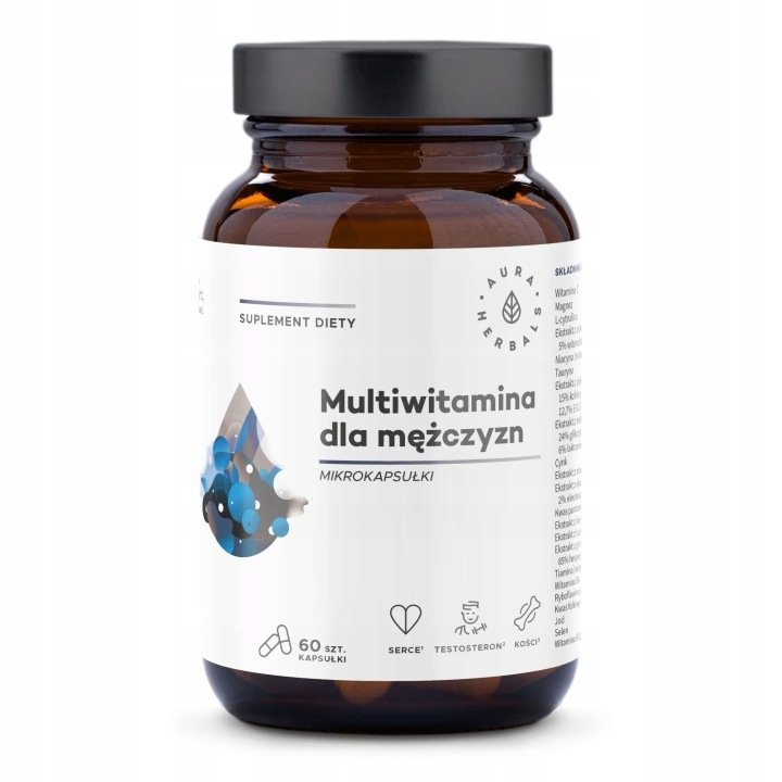 Aura Herbals MULTIWITAMINA DLA MĘŻCZYZN dzienne zapotrzebowanie 60 kaps.