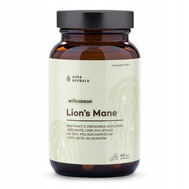 Aura Herbals Mycodrop Lion's Mane 30:1 Grzyby Funkcjonalne kapsułki 60 szt.